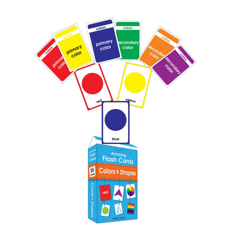 Amazing Flash Cards Colors & Shapes: Early Development of Preschool Toddler (55 Cards) - Retail Maharaj