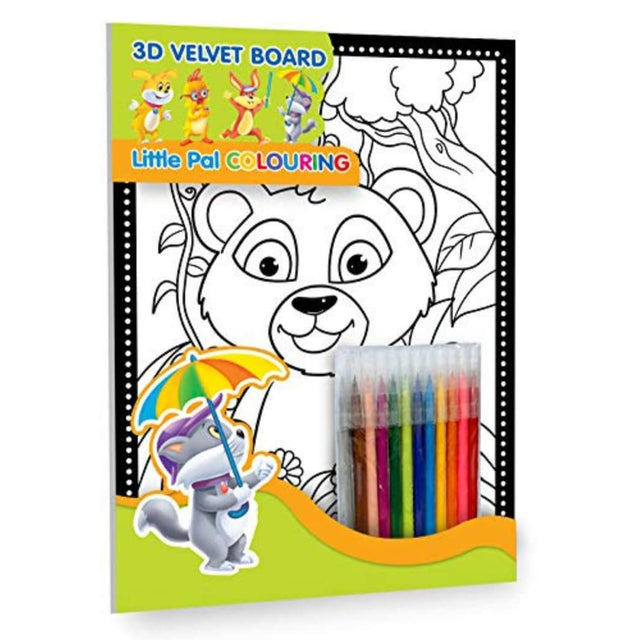 Hello Friend Elephant Little Pal Colouring Book for Early Learning Age Kids (3-D Velvet Pad) - Retail Maharaj