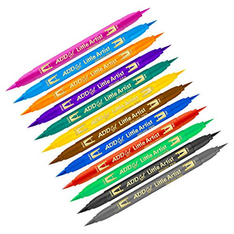 Add Gel Brush Pen Set of 12 – Dual Tip Color Marker Pens for Sketching, Calligraphy & Drawing | Add Gel Art Pen Set - Retail Maharaj
