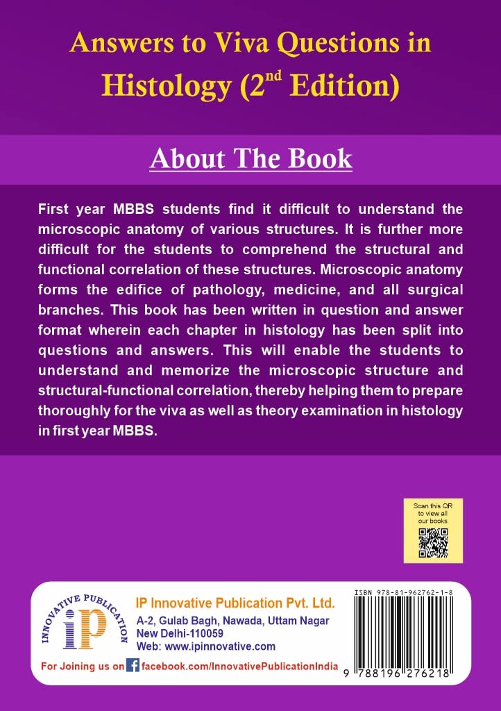 Answers to Viva Questions in Histology- 2nd Edition (For First Year MBBS, Undergraduates) - Retail Maharaj
