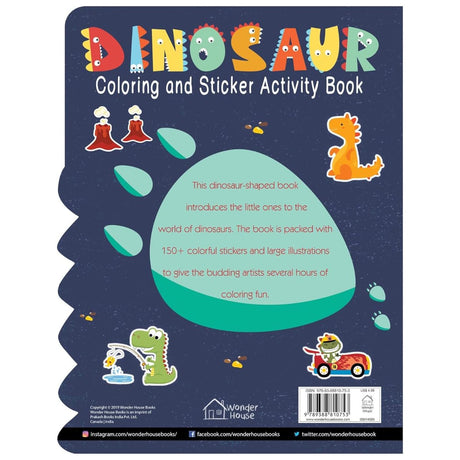 Dinosaurs - Coloring and Sticker Activity Book (With 150+ Stickers) - Retail Maharaj