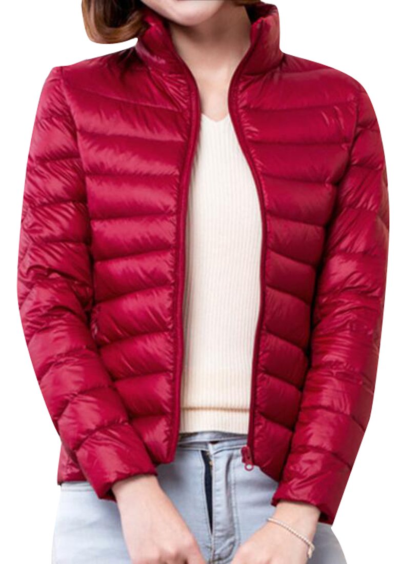 LD Womens Winter Zipper Packable Ultra Lightweight Down Jacket Outwear Puffer Coats, Red, US L-(China XL) [Apparel] - Retail Maharaj