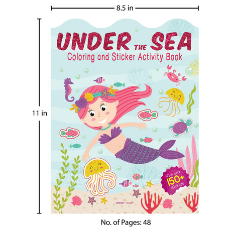Under The Sea - Coloring and Sticker Activity Book (With 150+ Stickers) - Retail Maharaj