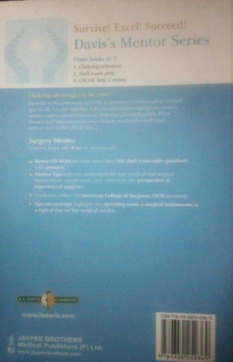 SURGERY MENTOR: YOUR CLERKSHIP & SHELF EXAM COMPANION WITH CD ROM - Retail Maharaj