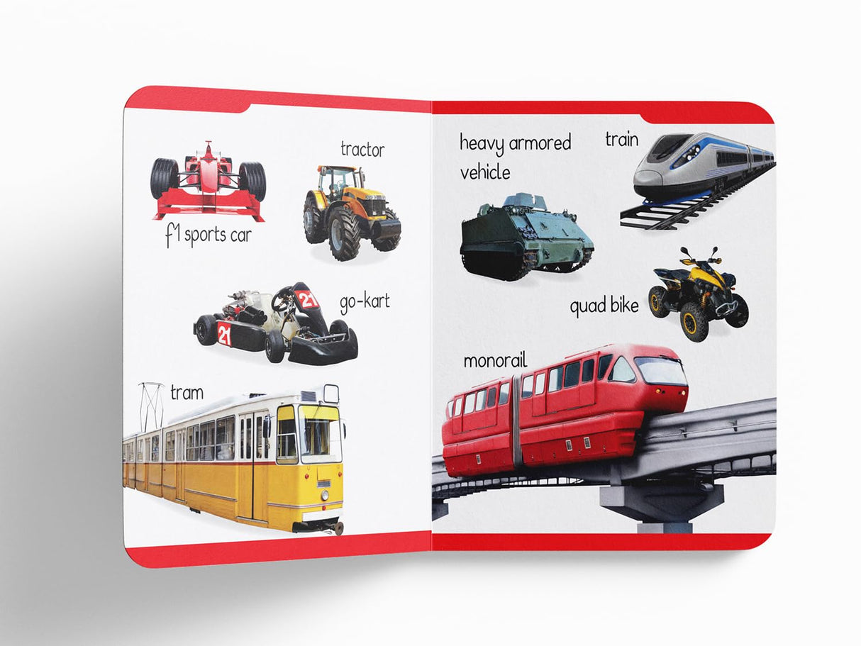 Early Learning Padded Book of Transport: Board Book for Kids | Learn About Cars, Buses, Trains, Planes, and More with Bright Pictures | Durable Padded Board Book for Babies, Toddlers & Preschoolers | Ages 0–5 Years - Retail Maharaj
