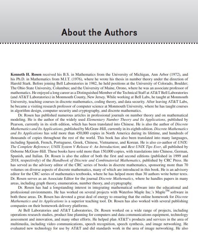 Discrete Mathematics And Its Applications | 8th Edition | Kenneth H. Rosen & Dr. Kamala Krithivasan - Retail Maharaj