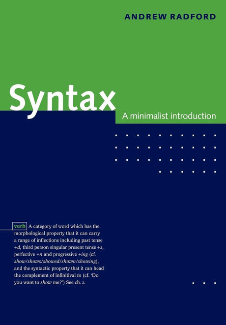 Syntax: A Minimalist Introduction - Retail Maharaj