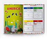 Flags of the World - Sticker Coloring Activity Book For Children : Continent, Country, Capital, Language and Currency - Retail Maharaj