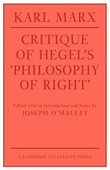 Critique of Hegel's 'Philosophy Of Right' (Cambridge Studies in the History and Theory of Politics) - Retail Maharaj