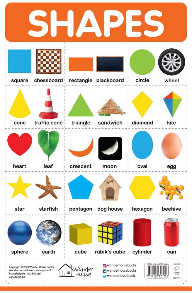 Shapes - My First Early Learning Wall Chart: For Preschool, Kindergarten, Nursery And Homeschooling (19 Inches X 29 Inches) - Retail Maharaj