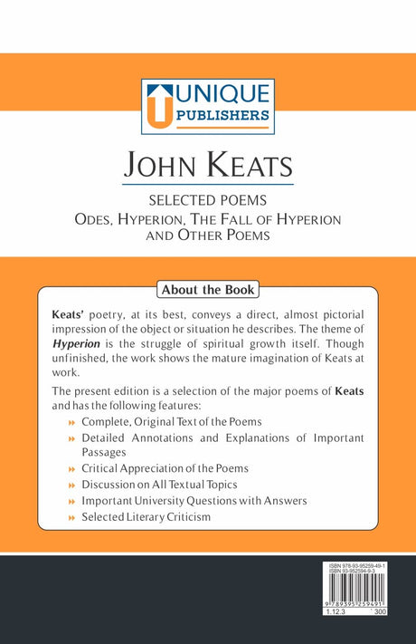 John Keats: Selected Poems - Retail Maharaj