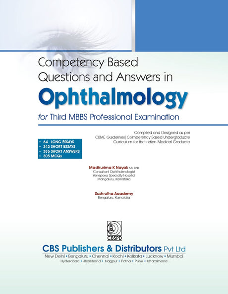 Competency Based Questions And Answers In Ophthalmology For Third Mbbs Professional Examination (Pb 2025) - Retail Maharaj