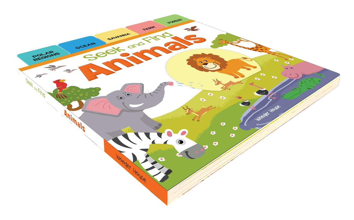 Seek And Find - Animals : Early Learning Board Books With Tabs - Retail Maharaj