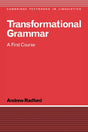 Transformational Grammar: A First Course (Cambridge Textbooks in Linguistics) - Retail Maharaj