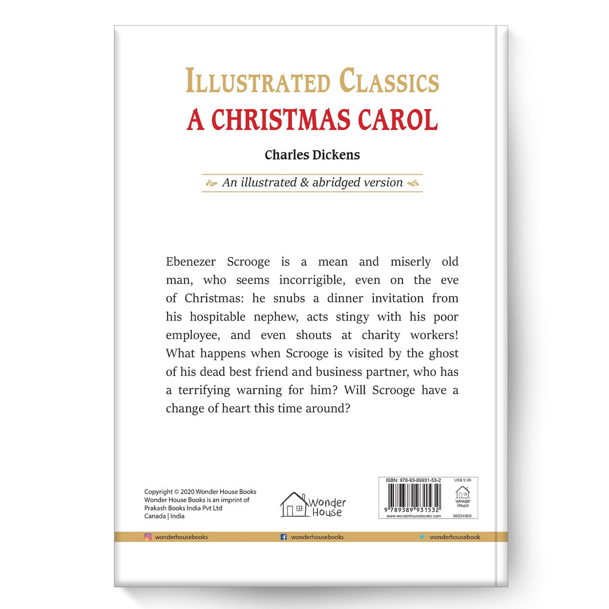 A Christmas Carol: Illustrated Abridged Children Classics English Novel With Review Questions (Hardback) - Retail Maharaj