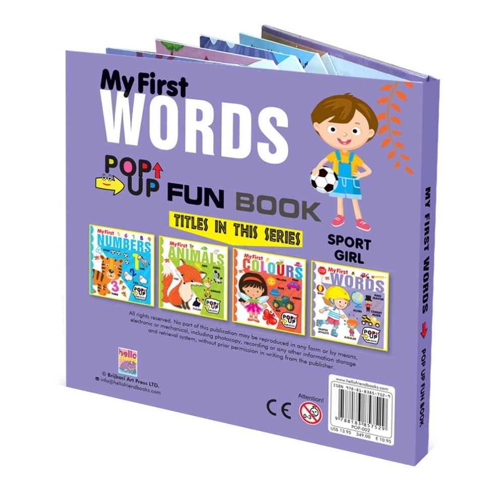 Hello Friend My First Words Pop Up Fun Book With 5 Spreads - Retail Maharaj