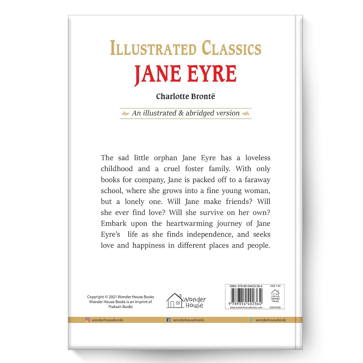 Jane Eyre : Illustrated Abridged Children Classics English Novel with Review Questions - Retail Maharaj