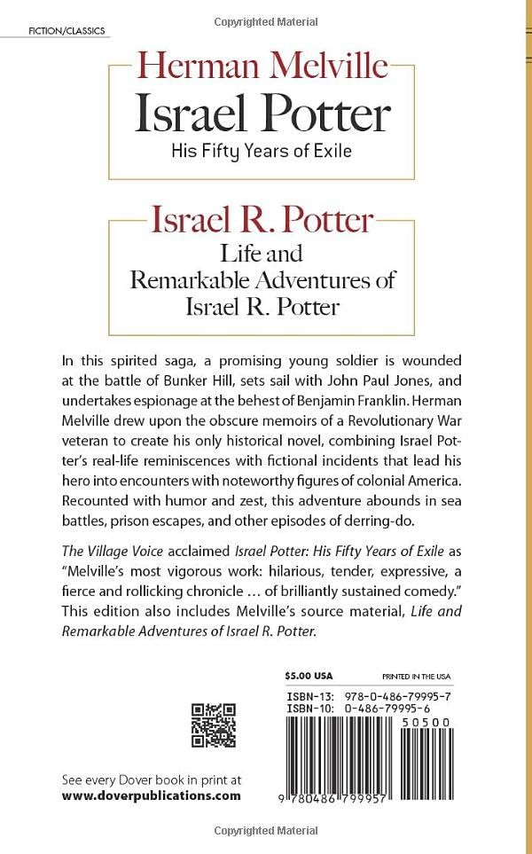 Israel Potter: His Fifty Years of Exile (Thrift Editions) - Retail Maharaj