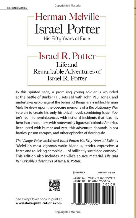 Israel Potter: His Fifty Years of Exile (Thrift Editions) - Retail Maharaj