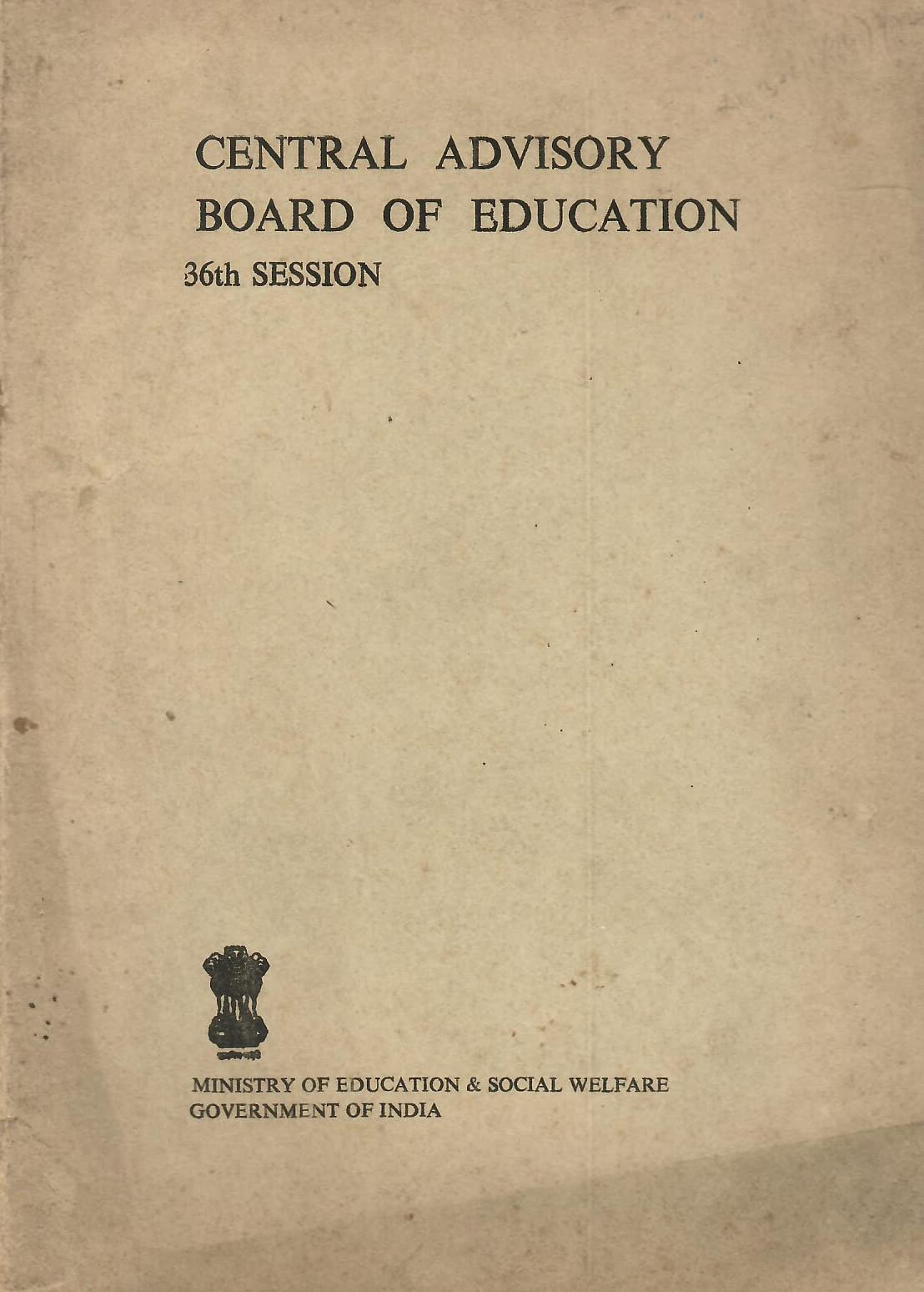 Central Advisory Board of Education 36th Session - September 18-19, 1972 - Proposals for the Development of Education and Culture in the Fifth Five ... (1974-79) [Paperback] Ministry of Education