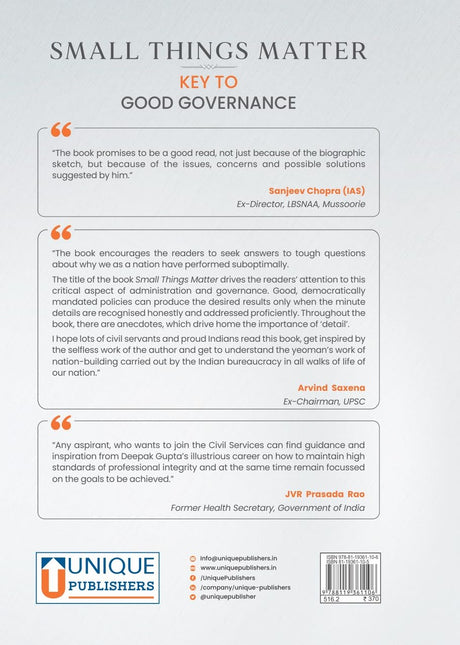 Small Things Matter - Key to Good Governance|Civil Services |UPSC | State PCS | Governance | Constitution |Social Justice | Interviews - Retail Maharaj