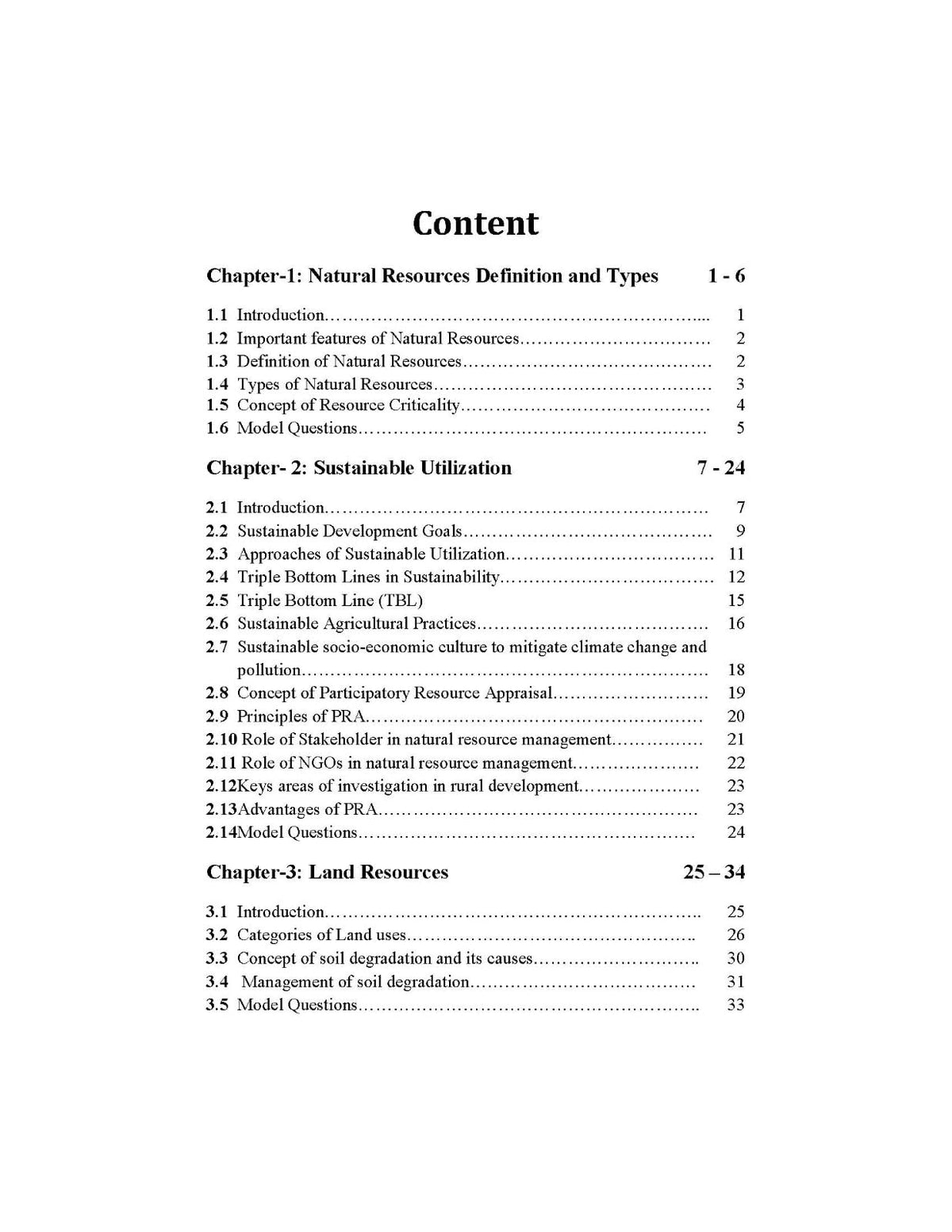 Basic Idea About Natural Resources & Their Management (English Version)