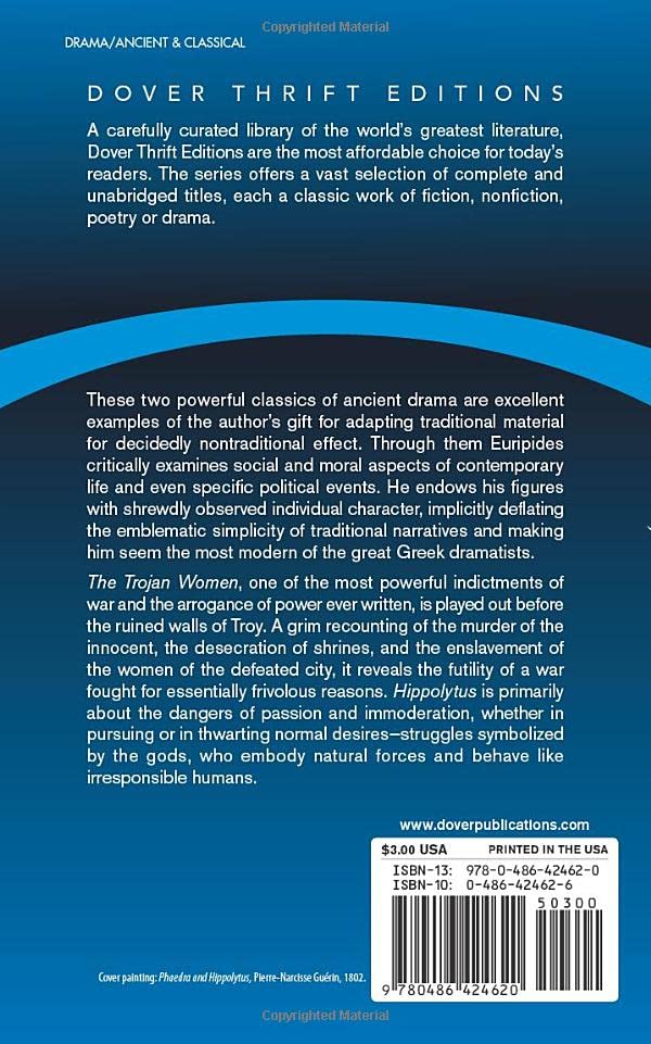 Trojan Women and Hippolytus: And, Hippolytus (Thrift Editions) - Retail Maharaj