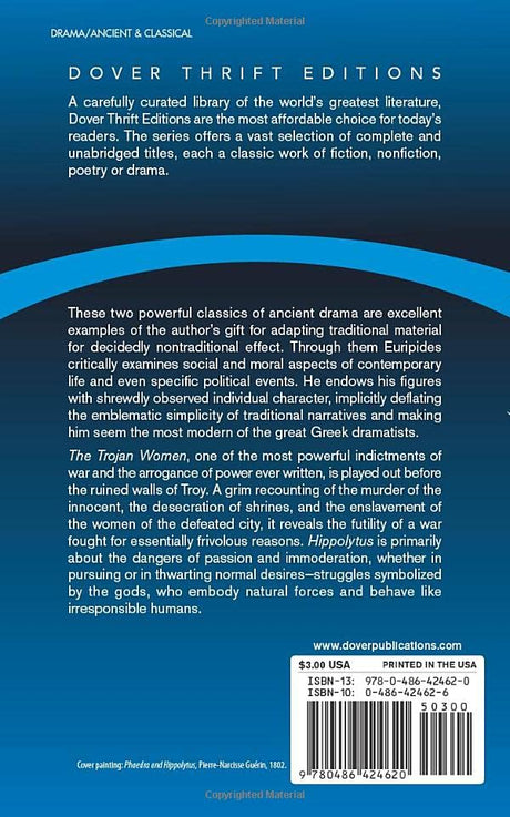 Trojan Women and Hippolytus: And, Hippolytus (Thrift Editions) - Retail Maharaj