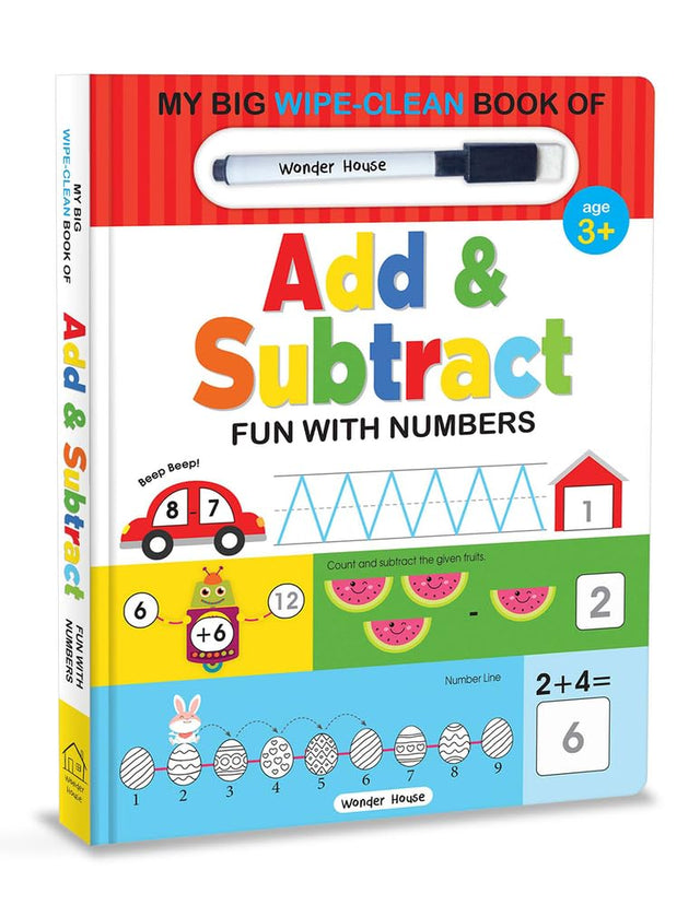 My Big Wipe And Clean Book of Add And Subtract for Kids : Fun With Numbers - Retail Maharaj