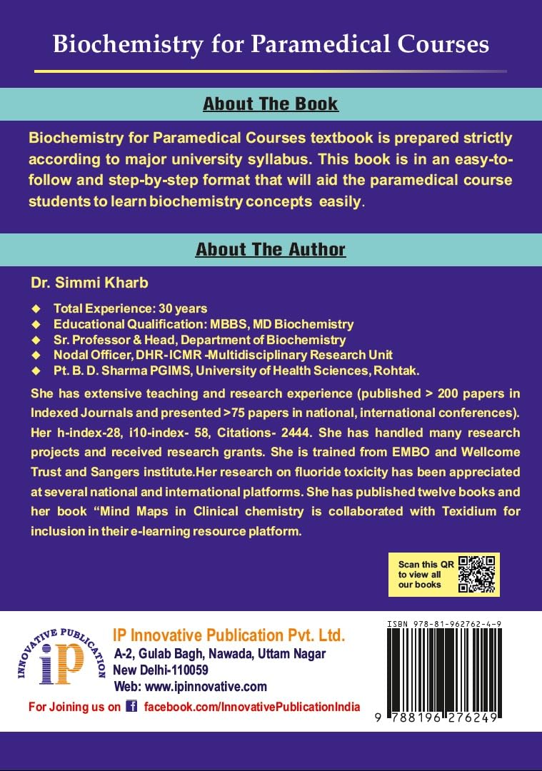 Biochemistry for Paramedical Courses - Retail Maharaj