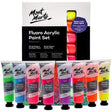 Mont Marte Fluoro Acrylic Paint Set Premium 8 Tubes 36ml Each - Retail Maharaj