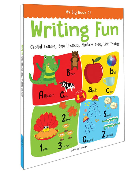 My Big Book of Writing Fun – Write and Practice Capital Letters, Small Letters, Numbers 1–10 & Line Tracing | All-in-One Early Writing Skills Workbook for Kids | Pre-Writing, Alphabet & Number Practice for Preschool & Kindergarten | Ages 3–6 Years | Hours - Retail Maharaj