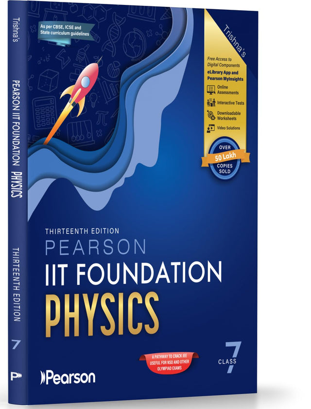 Pearson'26 IIT Foundation Class 7 Physics|For JEE, NTSE & Olympiad Exams | Free 8 Online Assessments, 39 Video Solutions & 8 Interactive Tests via Pearson MyInsights & elibrary - Retail Maharaj