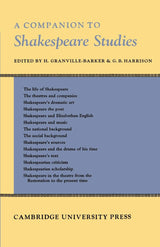 Companion to Shakespeare Studies - Retail Maharaj