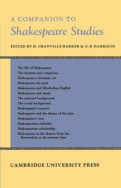 Companion to Shakespeare Studies - Retail Maharaj