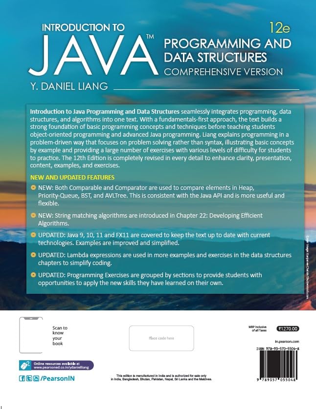 Pearson Introduction to Java Programming and Data Structures, Comprehensive Version, 12th Edition by Pearson - Retail Maharaj