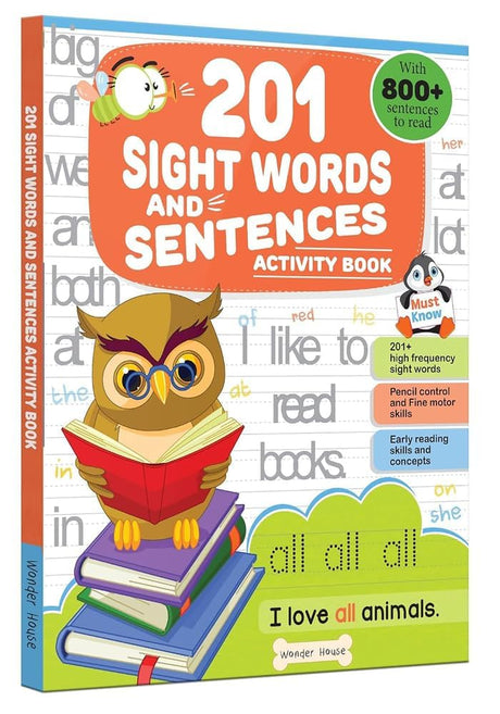 201 Sight Words and Sentences: Activity Book for Children | 800+ Sentences to Read and Practice | Ages 5–8 | 5+ Hours of Learning and Fun - Retail Maharaj