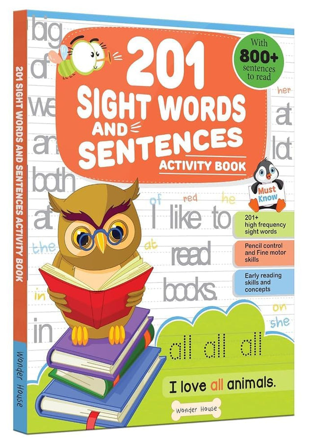 201 Sight Words and Sentences: Activity Book for Children | 800+ Sentences to Read and Practice | Ages 5–8 | 5+ Hours of Learning and Fun - Retail Maharaj