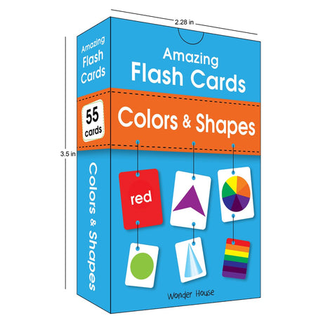 Amazing Flash Cards Colors & Shapes: Early Development of Preschool Toddler (55 Cards) - Retail Maharaj