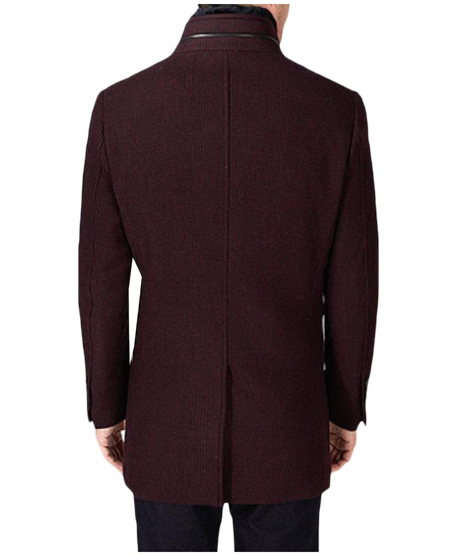 XQS Men's Custom Fit Stand Up Collar Woolen Trench Coat Jacket 2 2XL - Retail Maharaj