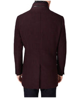 XQS Men's Custom Fit Stand Up Collar Woolen Trench Coat Jacket 2 2XL - Retail Maharaj