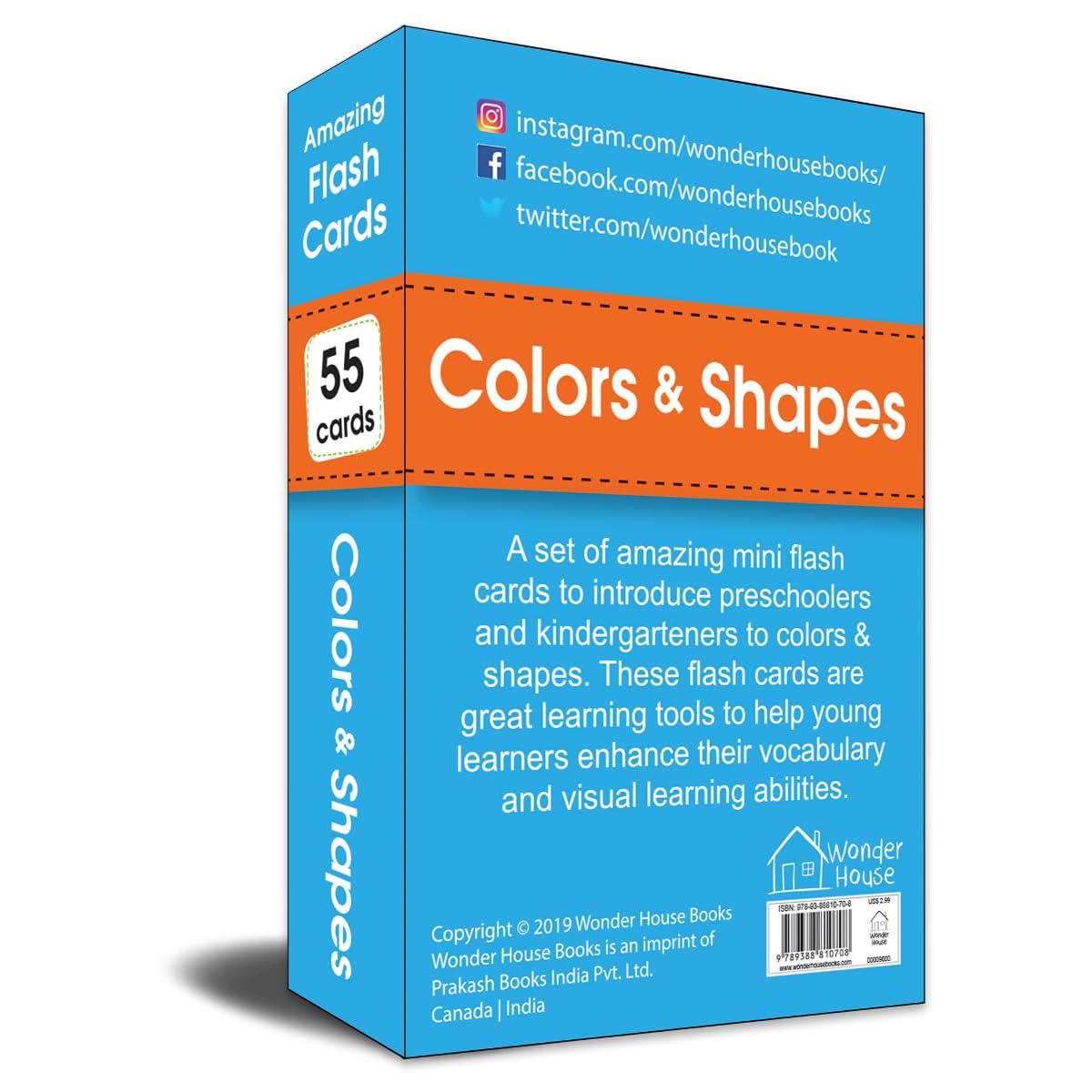 Amazing Flash Cards Colors & Shapes: Early Development of Preschool Toddler (55 Cards) - Retail Maharaj