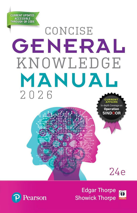 Pearson - Concise General Knowledge Manual - 2026 | Comprehensive Coverage for various examinations like CUET, CLAT, SSC | Current Updates Accessible ... Affairs Operation Sindoor | 24th Edition - Retail Maharaj