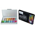 Brustro Artist Metallic Watercolour Half Pans Set of 14 - Retail Maharaj