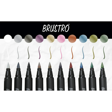 Brustro Metallic Brush Pens Set of 10, Vibrant Colors for Art and Crafts - Retail Maharaj