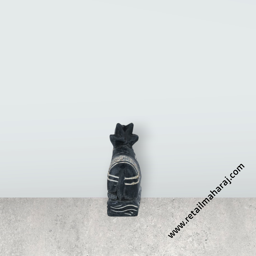 Nandi Statue - 2.5 x 2.75 Inches | Soft Stone Nandi Idol/ Nandhi Statue for Pooja - Retail Maharaj