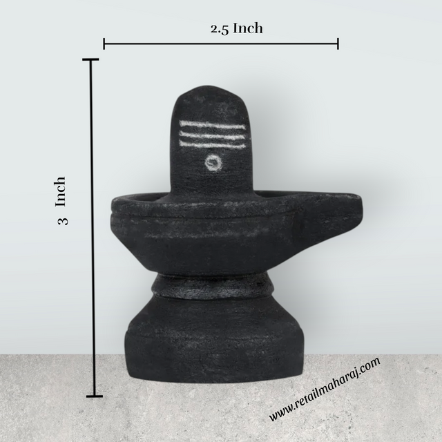 Shiv Ling Murti - 3 x 2.5 Inches | Soft Stone Shiva Lingam Statue/ Shivling Statue for Pooja - Retail Maharaj