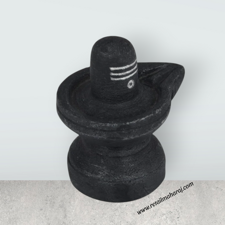 Shiv Ling Murti - 3 x 2.5 Inches | Soft Stone Shiva Lingam Statue/ Shivling Statue for Pooja - Retail Maharaj