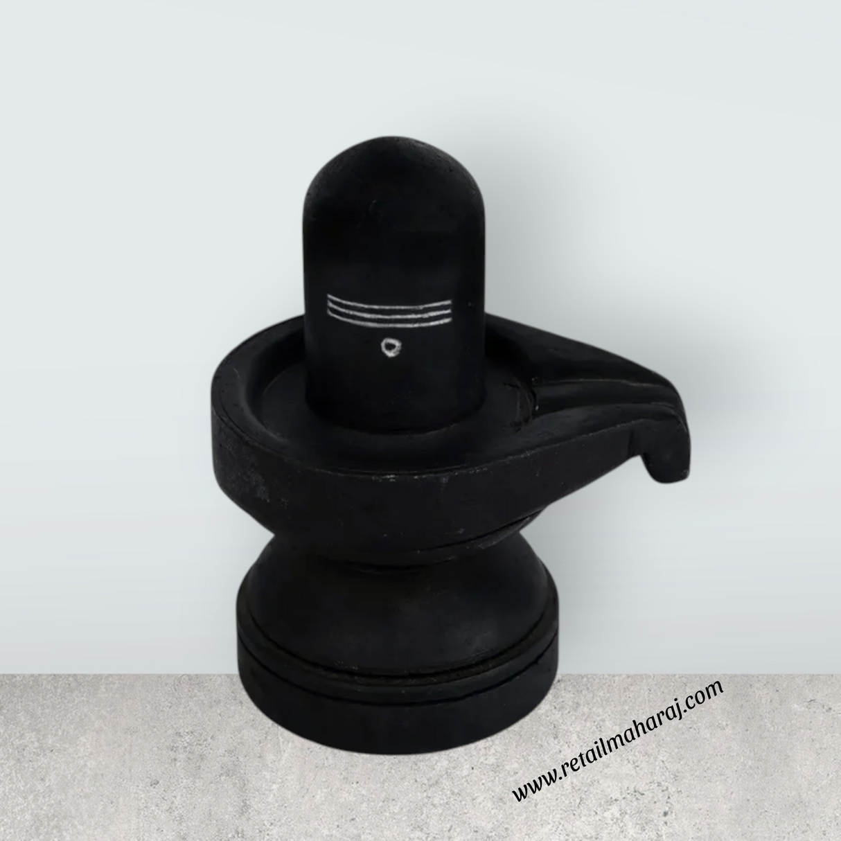 Shiv Ling Murti - 3.5 x 3 Inches | Soft Stone Shiva Lingam/ Shivling Idol For Daily Pooja & Worship - Retail Maharaj