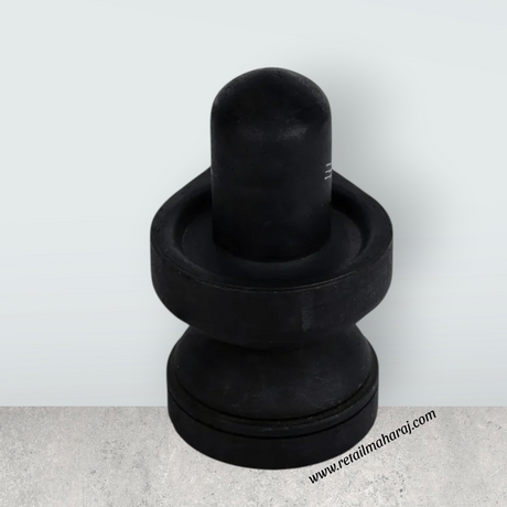 Shiv Ling Murti - 3.5 x 3 Inches | Soft Stone Shiva Lingam/ Shivling Idol For Daily Pooja & Worship - Retail Maharaj